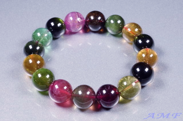 マルチカラートルマリンブレスレット13mm