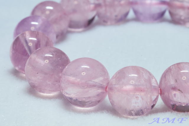 美しいピンクモルガナイトブレスレット12mm