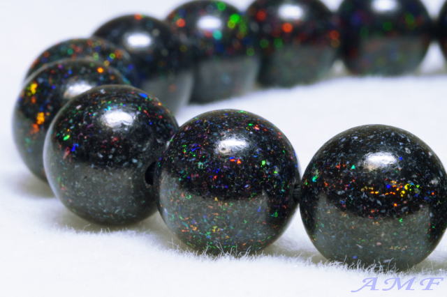 ブラックマトリクスオパールの綺麗なブレスレット10mm71